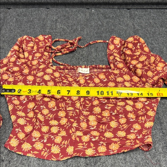 Altar'd State Red and Yellow Floral Blouse - Picture 5 of 5